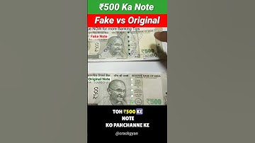 Fake note VS Original note ❓ ₹500 #education #facts #awareness
