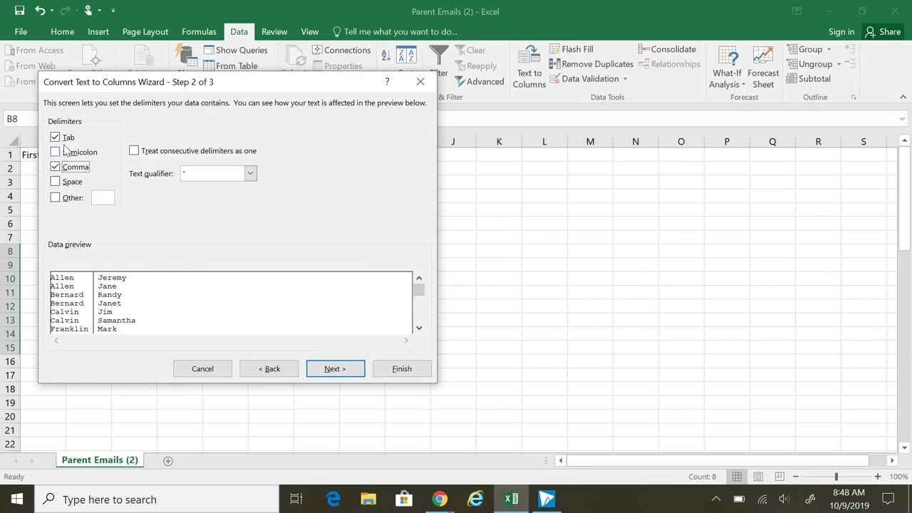 Excel Prepare Csv File For Google Contacts Youtube