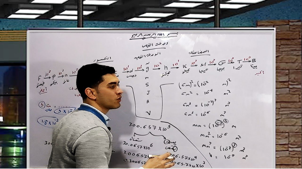 وحدات القياس وكيفية التحويل بين البادئات / مستر سعد العميرى / كيمياء وفيزياء