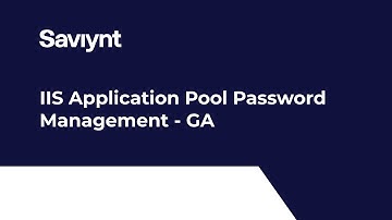 v25.Chicago GA | Wachtwoordbeheer voor IIS-toepassingspools