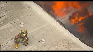 Raw: Firefighters battle commercial building fire in South Los Angeles |  ABC7