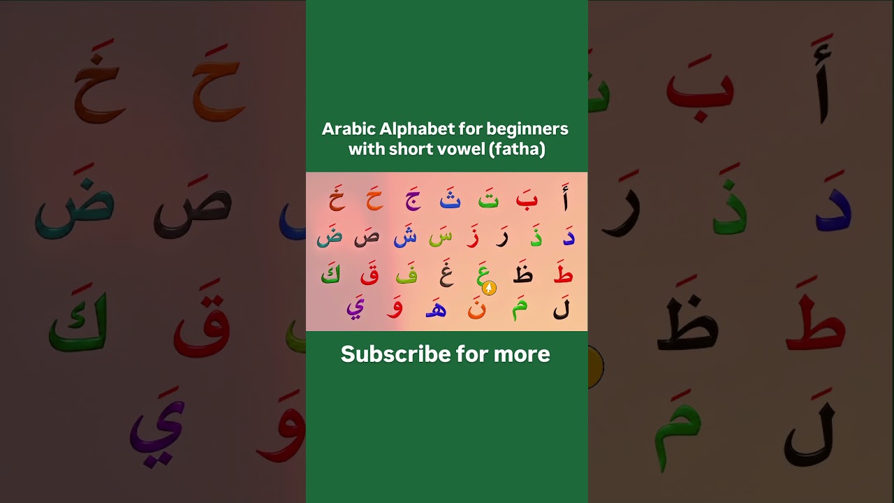 Easy way to Learn Arabic Alphabet | لنتعلم الحروف العربية مع الحركات القصيرة #الحروف #arabic #fyp