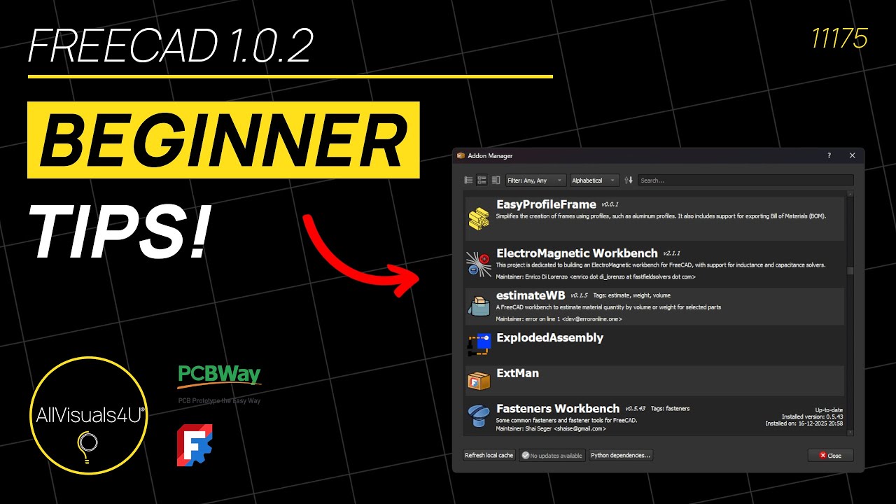 🔧 Учебное пособие для начинающих по FreeCAD - Менеджер дополнений FreeCAD - Как установить рабочи...