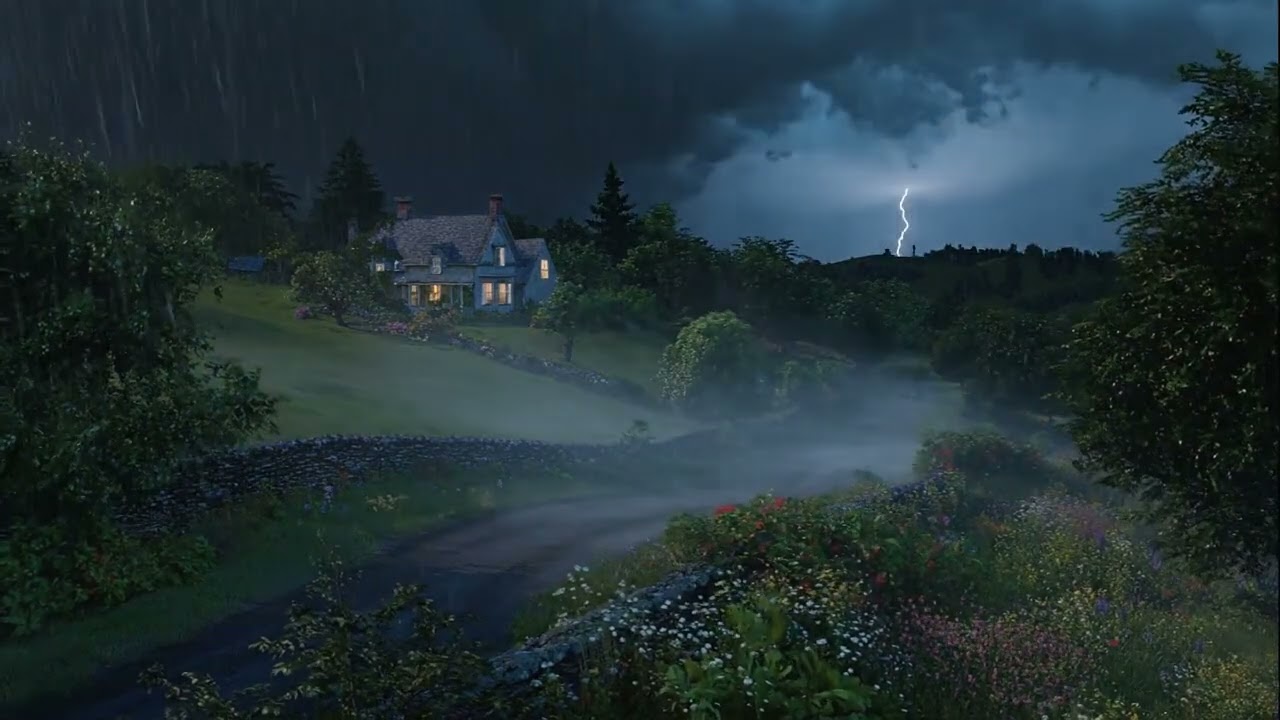 Dark Skies and Distant Thunder | Soothing Thunderstorm Sounds for Relaxation & Focus