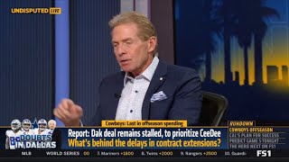 UNDISPUTED | Skip Bayless reacts Cowboys QB Dak Prescott deal remains stalled, to prioritize CeeDee