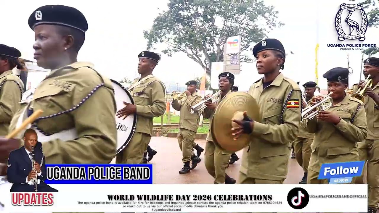Uganda police band at world wildlife day celebrations 2026 in Entebbe