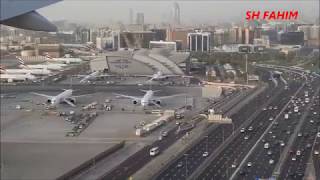 Landing in Dubai airport الهبوط بمطار دبي (مااروع دبي من الطائره)ا