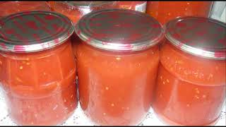 Густой томат с перцем. Простая и вкусная томатная заправка на зиму. Густой томат с перцем. Простая и вкусная томатная заправка на зиму.