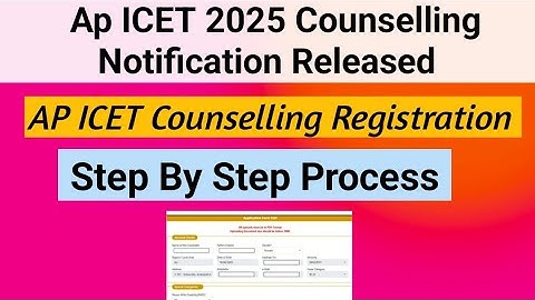 AP ICET counselling 2025 || AP ICET counselling registration Step by Step Process ||AP ICET 2025