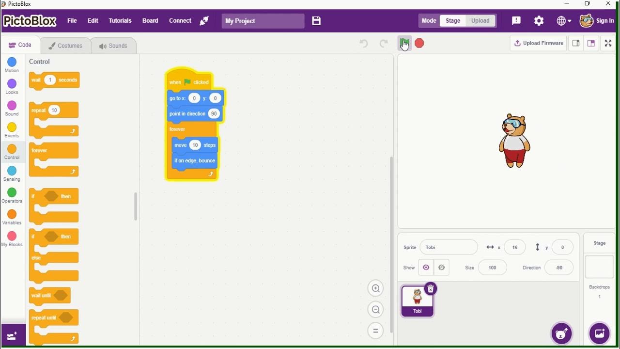 Coding in Pictoblox - bouncing sprite - YouTube