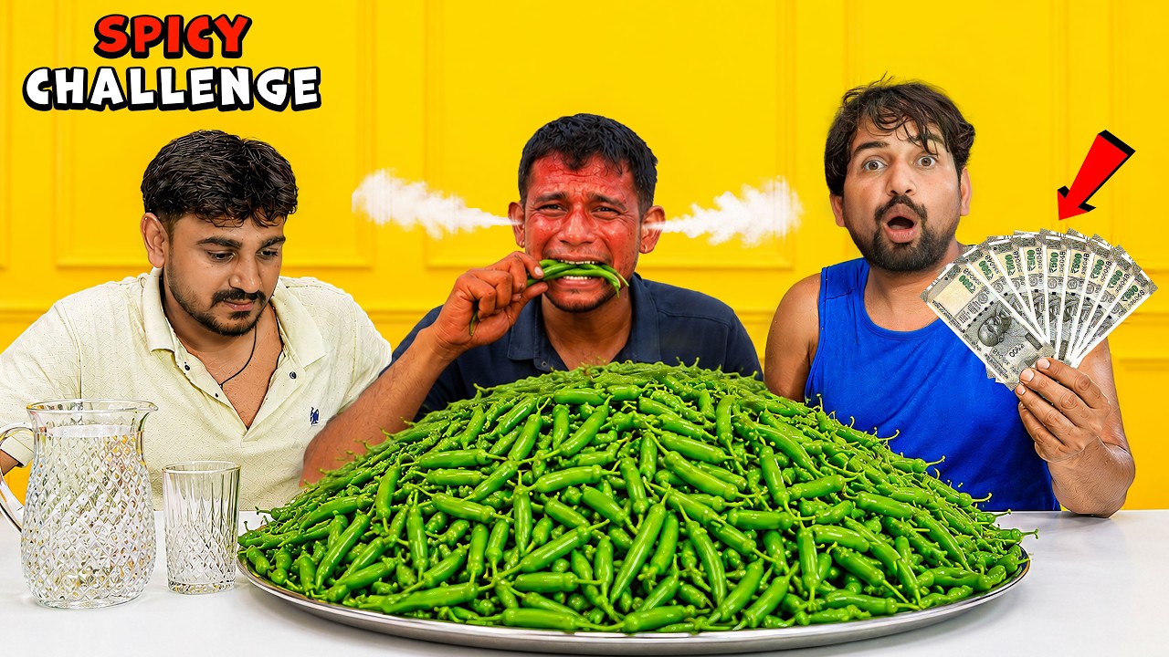 World’s Spiciest...Green Chilli Eating Challenge 🌶️🔥 - सबका धुआँ निकल गया 🤣 | With Team