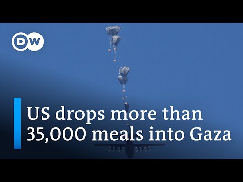 US joins international operation to airdrop desperately needed supplies into Gaza | DW News