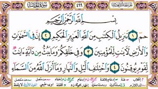 سورة الجاثية | القارئ السنغالي الشيخ محمد الهادي توري مكتوبة | Sheikh Mohammed al-Hady Toure