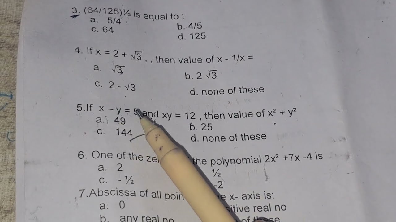 IF (X-Y) = 5, XY = 12, X²+Y² = ? | Class 9 important sums - YouTube