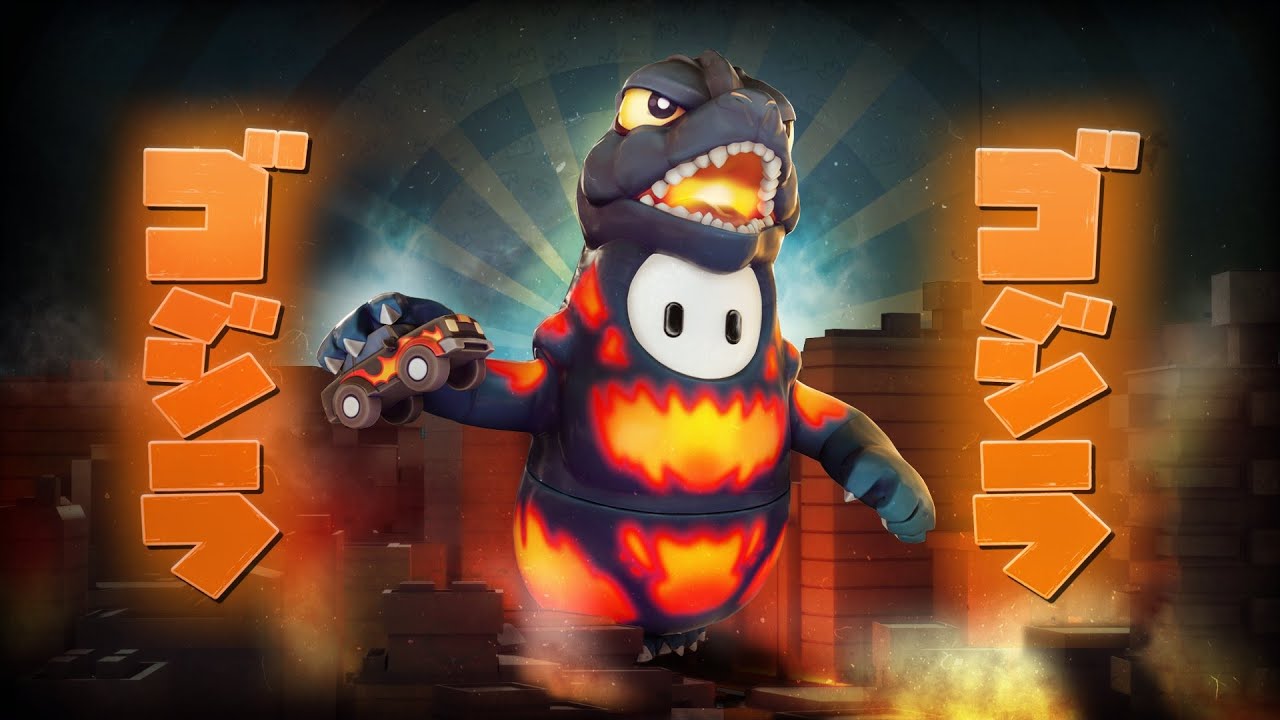 Fall Guys/Burning Godzilla Costume/Gameplay