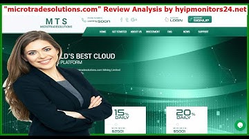"microtradesolutions.com" Review Analysis by hyipmonitors24.net