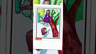 Zacchaeus Drawing // Zacchaeus and Jesus #Bible Story Drawing#shorts