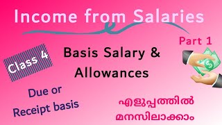 Income from Salaries | Allowances & Basic salary | income tax in malayalam