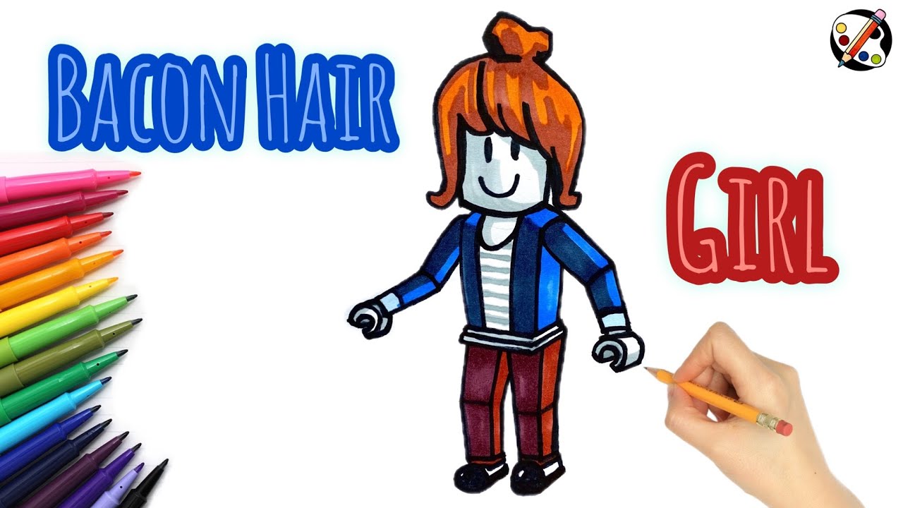 Como DESENHAR a BACON GIRL do ROBLOX - Como DIBUJAR a BACON GIRL