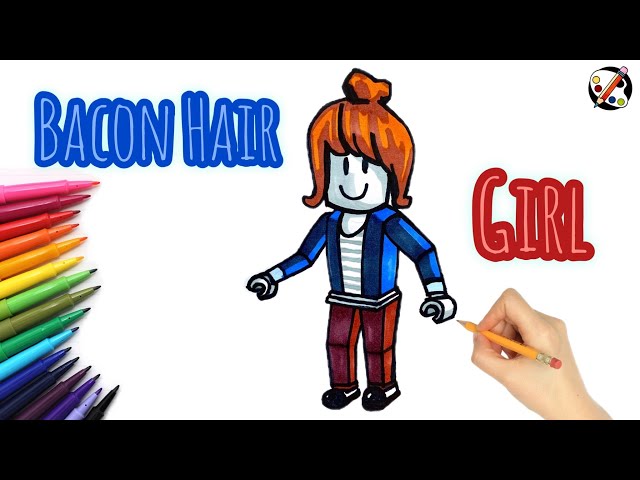 Como DESENHAR a BACON GIRL do ROBLOX - Como DIBUJAR a BACON GIRL