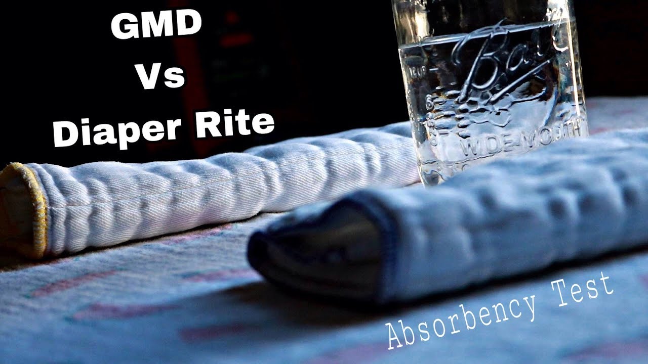 ABSORBENCY TEST Green Mountain Diaper prefold VS Diaper Rite bamboo