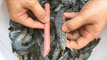 How to Remove Shrimp Line Quickly with Just 1 Straw!