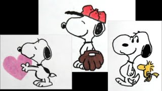 人気キャラクター かわいいスヌーピー 3匹 描いてみた How To Draw Snoopy 스누피 그림 Youtube
