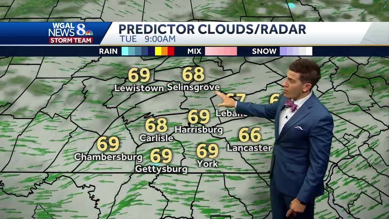 Isolated shower and storm chances Tuesday - YouTube