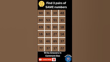 Find 3 pairs of Same Numbers | Only a Genius can Find Them | Hard Level