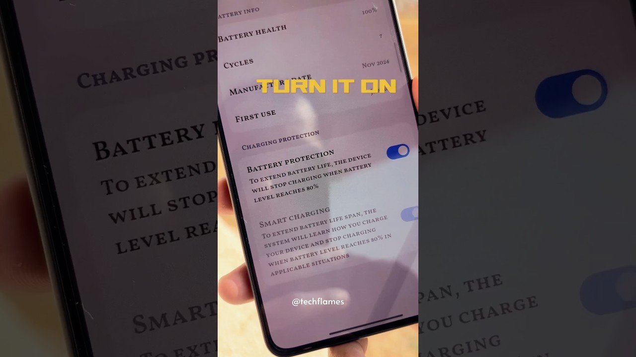 Turn on battery protection📱in 