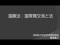 早稲田大学法学部 講義動画「国際法：国家間交流と法 」