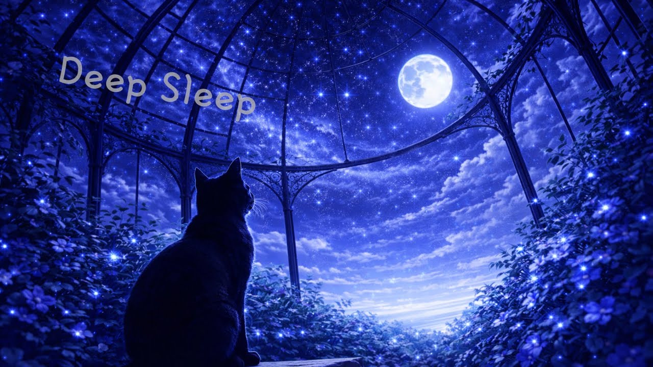 Moonlit Greenhouse Cat | Deep Sleep Ambience