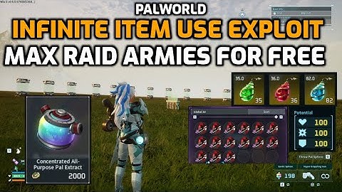 Palworld: v0.5.0 Infinite Item Use Exploit - Max Raid Armies For Free!