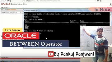Oracle in Hindi By Pankaj Panjwani #15 | BETWEEN Operator