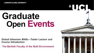 Global Urbanism MASc Taster Lecture
