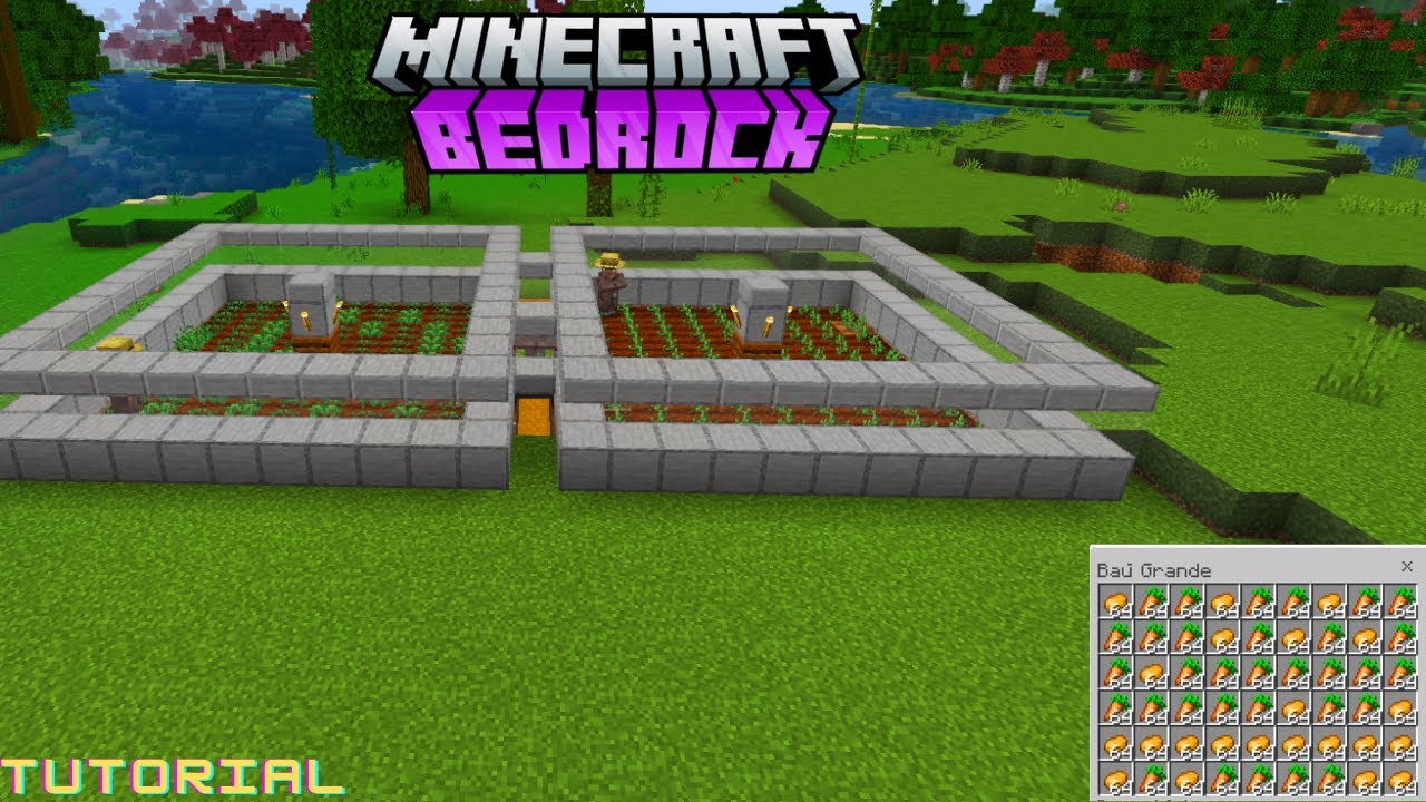 A MELHOR FARM de CENOURA E BATATA DO MINECRAFT BEDROCK 1.21 - YouTube