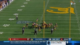 USC attempts second quarter field goal AFTER halftime vs Cal