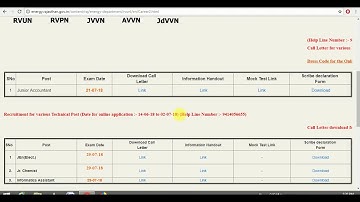 RVUNL Junior Accountant, JEn,Informatics Assistant Admit card 2018