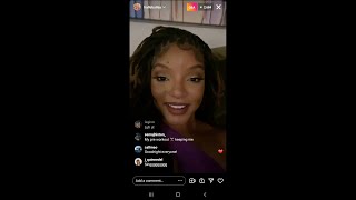 Halle Bailey Instagram Live with comments 7-7-22 Talks How She Met DDG Solo Music and more