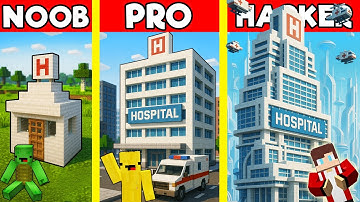 HOSPITAL Build Battle In Minecraft - NOOB VS PRO CHALLENGE - Maizen Mizen Mazien Parody