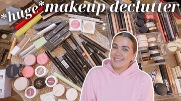 *HUGE* makeup collection declutter! eyeshadow, mascara, etc. - 2025 | vlogmas day 10