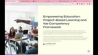 Empowering Education: Project-Based Learning and the Competency Framework