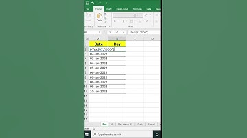 Excel Tips 12 Get Day from Dates #shorts #excel #exceltips #ExcelwithSK