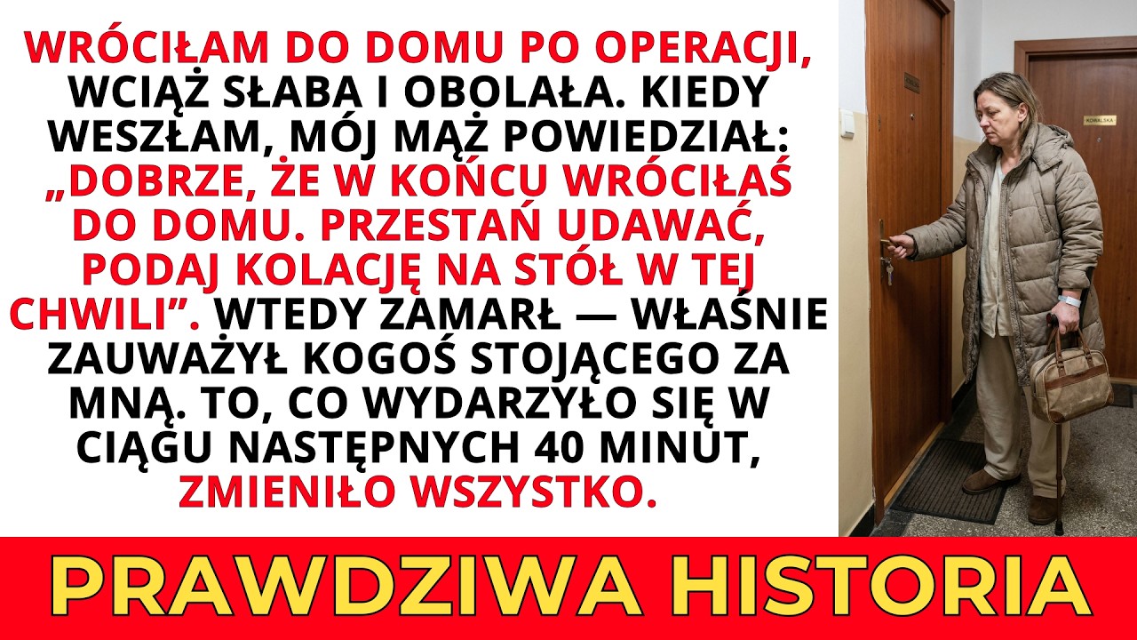 Mój mąż zażądał kolacji po mojej operacji — wtedy zobaczył, kto stoi za mną