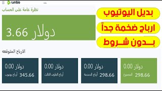 بديل اليوتيوب لتحقيق الربح من المشاهدات بــدون شروط ارباح فخمة جداً