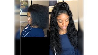 WATCH ME SLAY THIS LACE FRONT WIG ON NATURAL HAIR | Youth Beauty Hair| HALF UP HALF DOWN