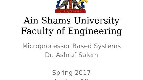 CSE312 Microprocessor Based Systems   Lecture 10