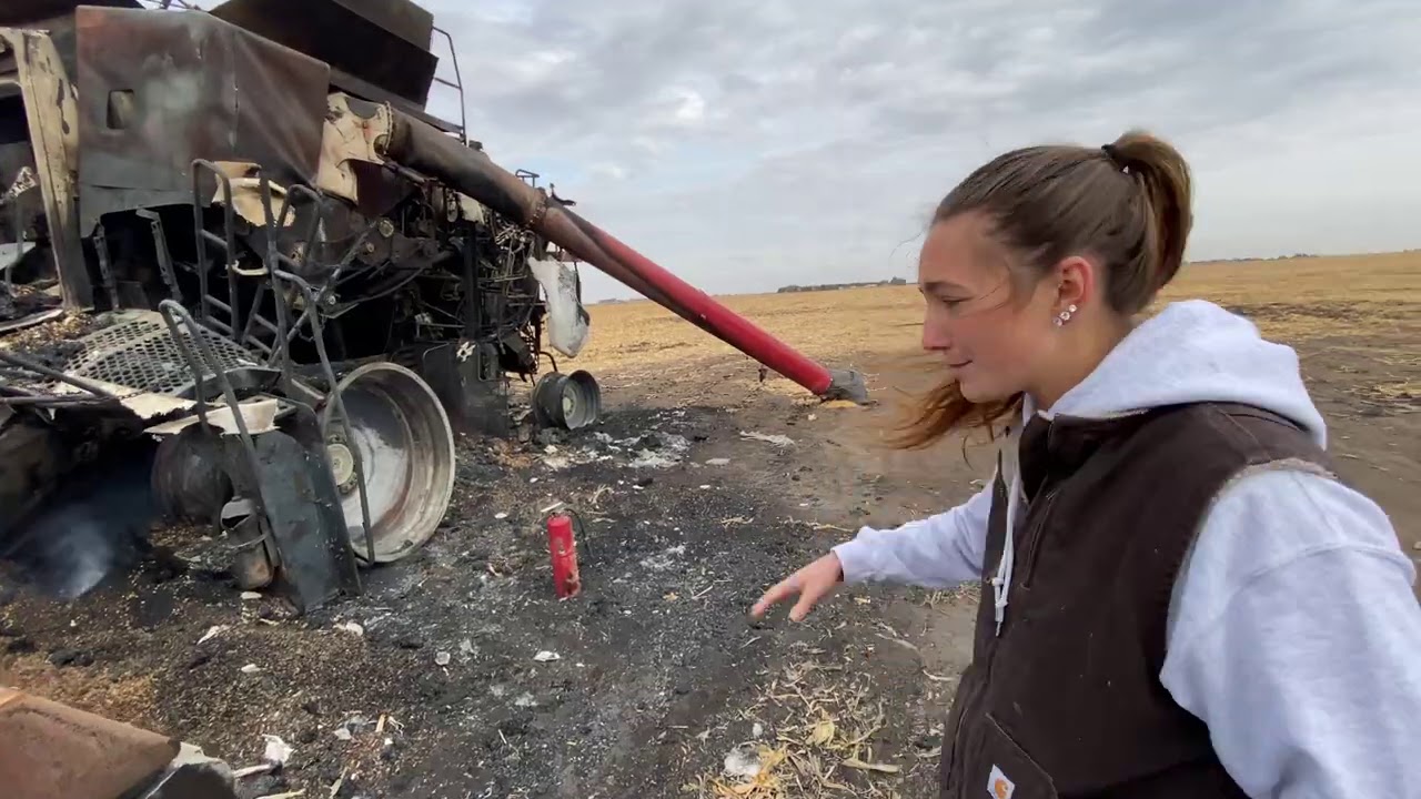 Burned Harvest Equipment, still smoldering YouTube