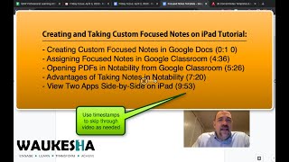 Creating Custom Focused Notes, Uploading to Google Classroom, Opening in Notability, and Split View