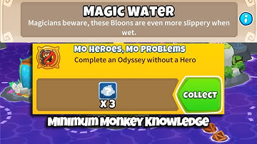BTD6 Odyssey || Hard Mode Tutorial || No Hero Achievement, Minimum Monkey Knowledge (Magic Water)